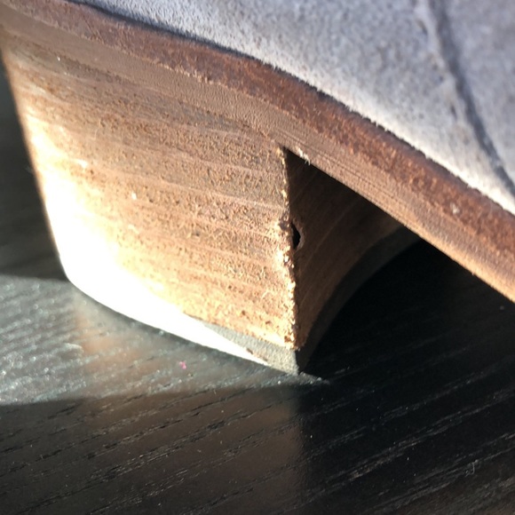 Dolce Vita beige genuine suede ankle boot pointed toe back zipper block heel 8.5 - Picture 12 of 12